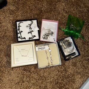 Assorted Jewelry Set with Silver and Black Accents